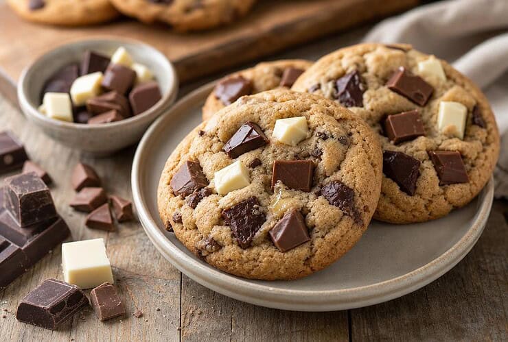 les cookies trois chocolats